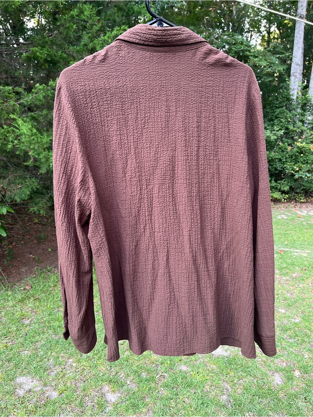 White Stag Brown Textured Button-Down Women's Shirt - Picture 4 of 4